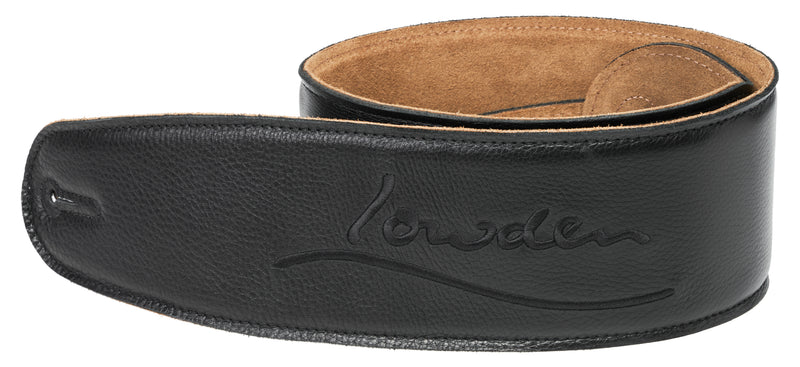 Black Leather Lowden Guitar Strap