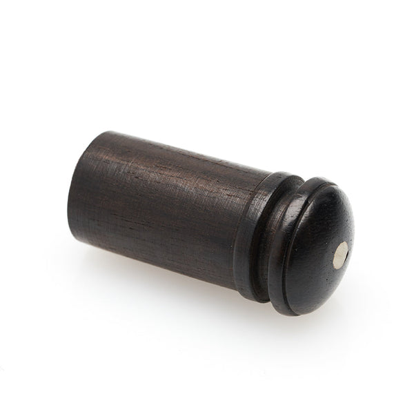 Handmade Strap End Pin in Ebony with Abalone Dot